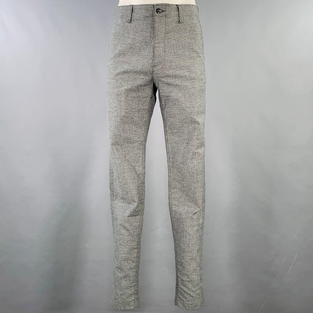 UNITED Size 36 Grey Heather Twill Cotton Blend Flat Front Casual Pants